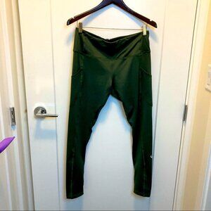 INNER FIRE Sz 12 Green Black Mesh Leggings w/ Pockets